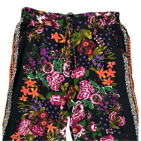 Zara Floral Printed Wide Leg Pull On Culottes Size L - Picture 3 of 8